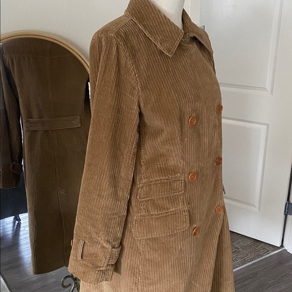 Vintage Y2K J.Crew Corduroy Trench Coat - Picture 6 of 15